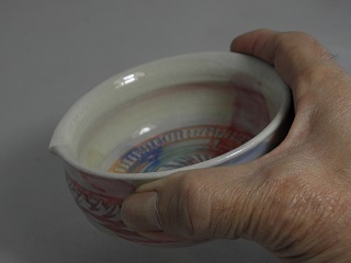 kts-2　積層泥彩　白　酒注器　　 文部大臣奨励賞受賞作家　荒川明作 木箱付きの画像