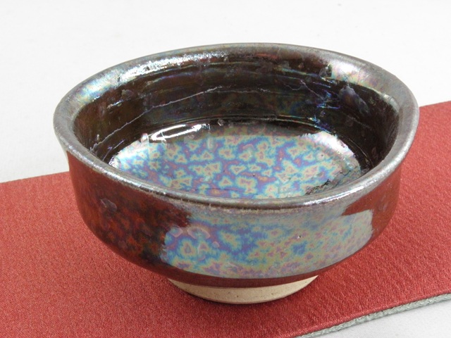 オーロラ天目 極上ぐいのみ  陶芸作家 荒川明作 木箱付き  送料無料 還暦祝い 定年 退職祝い 結婚祝い の贈り物に♪ ngu-4の画像