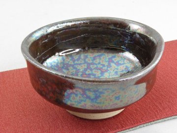 オーロラ天目 極上ぐいのみ  陶芸作家 荒川明作 木箱付き  送料無料 還暦祝い 定年 退職祝い 結婚祝い の贈り物に♪ ngu-4の画像