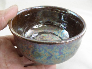 オーロラ天目 抹茶茶碗  最高の極上オーロラ天目　文部大臣奨励賞受賞作家　荒川明作　　木箱付き こだわりのギフト 還暦祝い などの贈り物に最適  無料ラッピング　nch-3の画像