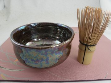 オーロラ天目 抹茶茶碗  最高の極上オーロラ天目　文部大臣奨励賞受賞作家　荒川明作　　木箱付き こだわりのギフト 還暦祝い などの贈り物に最適  無料ラッピング　nch-3の画像