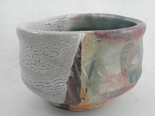 nch-11　極上 鳴海織部抹茶茶盌　陶芸作家 荒川明作  文部大臣奨励賞受賞、茶陶賞受賞　木箱付き ギフト 還暦祝い 【送料無料】木箱付きの画像
