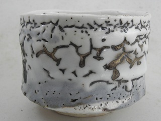 nch-13- 極上金　 志野焼 抹茶茶碗  文部大臣奨励賞受賞　茶陶賞受賞　作家 荒川明作　送料無料　木箱付き こだわりのギフト 還暦祝い などの贈り物に最適  無料ラッピングの画像
