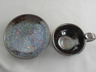 nko-3 オーロラ天目 コーヒーカップ  文部大臣奨励賞受賞 茶陶賞受賞　作家　荒川明作　送料無料、　 こだわりのギフト 還暦祝い などの贈り物に最適  無料ラッピング　nko-3の画像