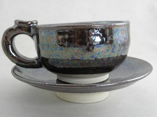 nko-3 オーロラ天目 コーヒーカップ  文部大臣奨励賞受賞 茶陶賞受賞　作家　荒川明作　送料無料、　 こだわりのギフト 還暦祝い などの贈り物に最適  無料ラッピング　nko-3の画像