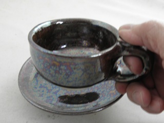 nko-3 オーロラ天目 コーヒーカップ  文部大臣奨励賞受賞 茶陶賞受賞　作家　荒川明作　送料無料、　 こだわりのギフト 還暦祝い などの贈り物に最適  無料ラッピング　nko-3の画像