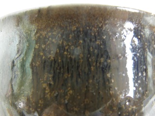 nko-4 流金天目コーヒーカップ＆ソーサー　文部大臣奨励賞受賞  茶陶賞受賞　作家 荒川明作　化粧箱付き　送料無料、　 こだわりのギフト 還暦祝い などの贈り物に最適  無料ラッピング　の画像