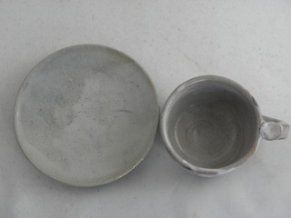 nko-5 志野焼 コーヒーカップ&ソーサー 文部大臣奨励賞受賞作家 荒川明作　化粧箱付き、送料当社負担、 こだわりのギフト 還暦祝い などの贈り物に最適  無料ラッピング　 nko-5の画像