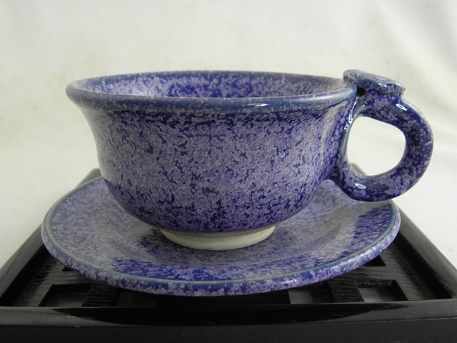 nko-8- 青天目 コーヒーカップ ＆ソーサー文部大臣奨励賞受賞,茶陶賞受賞、作家 荒川明作　化粧箱付き こだわりのギフト 還暦祝い などの贈り物に最適  無料ラッピング　 nko-8の画像