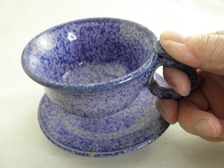 nko-8- 青天目 コーヒーカップ ＆ソーサー文部大臣奨励賞受賞,茶陶賞受賞、作家 荒川明作　化粧箱付き こだわりのギフト 還暦祝い などの贈り物に最適  無料ラッピング　 nko-8の画像