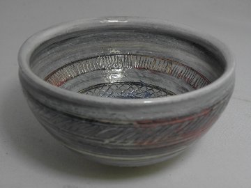 kch-12 積層泥彩　白天目茶碗　文部大臣奨励賞受賞作家 荒川　明作 木箱付きの画像