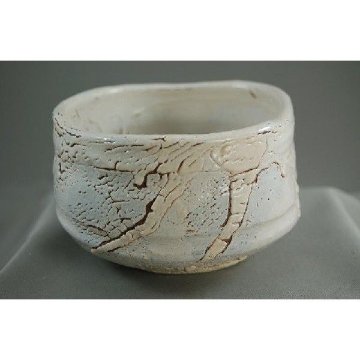 ch-30 　志野焼　　抹茶茶碗　 文部大臣奨励賞受賞作家　荒川明作 木箱付きの画像