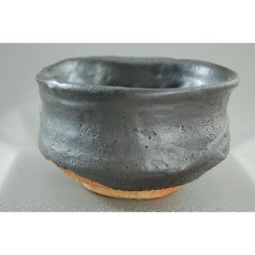 chku-10　黒織部　抹茶茶碗　文部大臣奨励賞受賞作家　荒川明作 木箱付きの画像