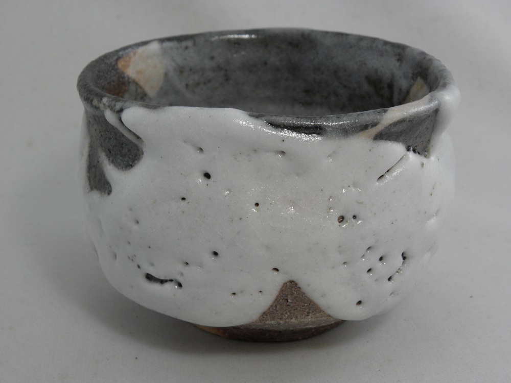 jch-8  鼠志野 抹茶茶碗  文部大臣奨励賞受賞作家　荒川明作 木箱付きの画像