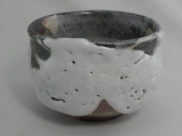 jch-8  鼠志野 抹茶茶碗  文部大臣奨励賞受賞作家　荒川明作 木箱付きの画像