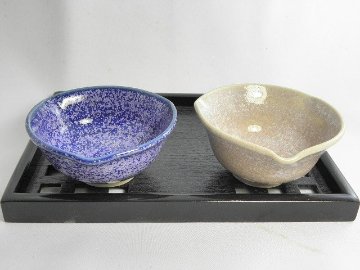 gkoha-1 群青天目、桜華天目　小鉢2ヶセット　文部大臣奨励賞受賞作家　荒川明作の画像