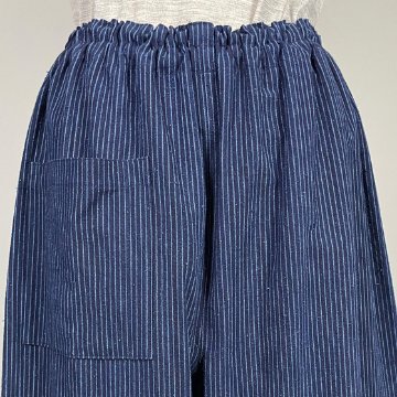 【備後絣】もんぺパンツ　藍染め　　中厚　中縞の画像