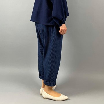 【備後絣】もんぺパンツ　藍染め　　中厚　中縞の画像