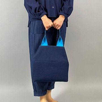 【備後絣】もんぺパンツ　藍染め　　中厚　中縞の画像