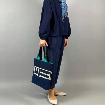 【備後絣】もんぺパンツ　藍染め　　中厚　中縞の画像
