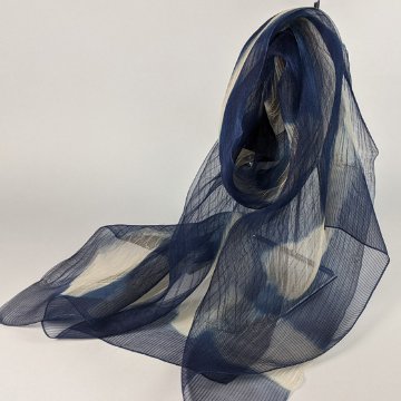 藍染シルクストール　Kumoの画像