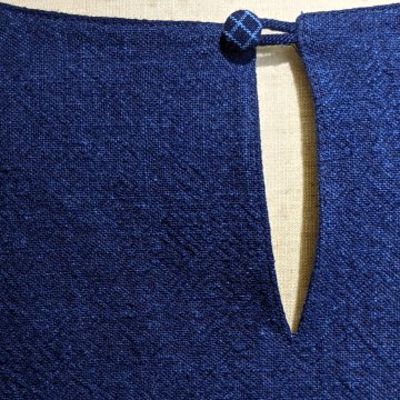 【備後絣】サイドポケットワンピース　藍染め/濃紺厚地の画像