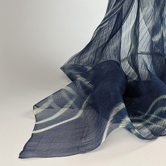 藍染シルクストール　Hishigataの画像