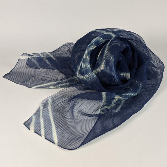 藍染シルクストール　Hishigataの画像