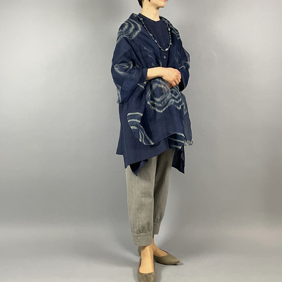 藍染シルクストール　Hishigataの画像