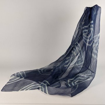藍染シルクストール　Hishigataの画像