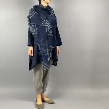 藍染シルクストール　Hishigataの画像