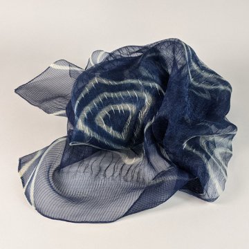 藍染シルクストール　Hishigataの画像