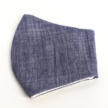 【近江ちぢみ】麻マスク　シャンブレーの画像