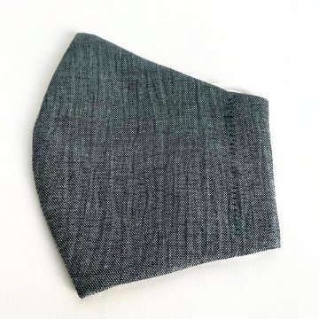 【近江ちぢみ】麻マスク　シャンブレーの画像