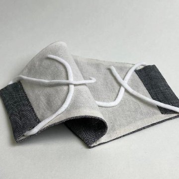 【近江ちぢみ】麻マスク　シャンブレーの画像