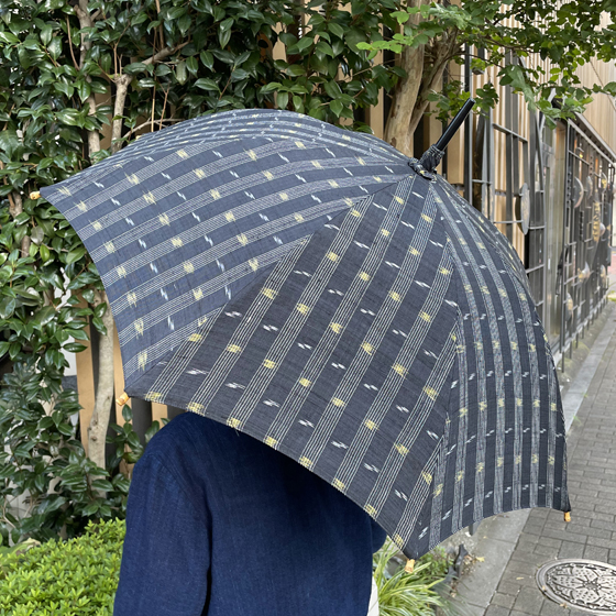 日傘　KASURI　黒×黄画像