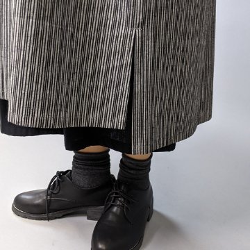 【遠州綿紬】前開きシャツワンピース　静寂の画像