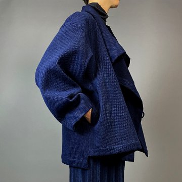 【備後絣】フリースタイルジャケット　藍染め　刺し織り　画像