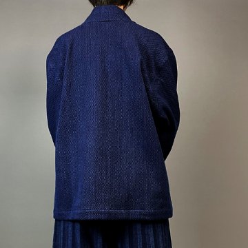 【備後絣】フリースタイルジャケット　藍染め　刺し織り　画像