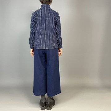 【備後絣】レギュラーブラウス　白スラブ縞の画像