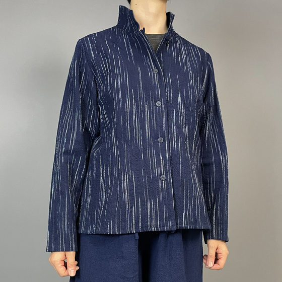 【備後絣】レギュラーブラウス　白はけ絣の画像