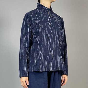 【備後絣】レギュラーブラウス　白はけ絣の画像