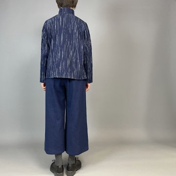 【備後絣】レギュラーブラウス　白はけ絣の画像