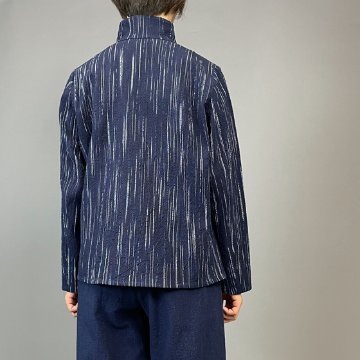 【備後絣】レギュラーブラウス　白はけ絣の画像