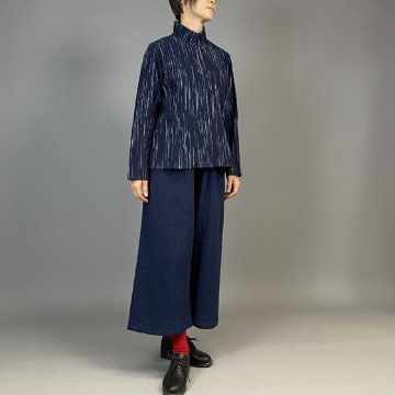 【備後絣】レギュラーブラウス　白はけ絣の画像