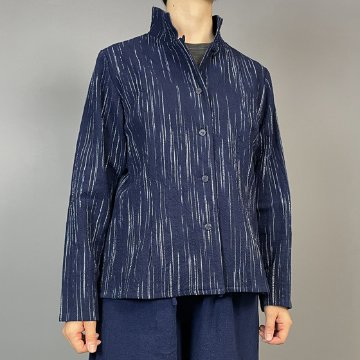 【備後絣】レギュラーブラウス　白はけ絣の画像