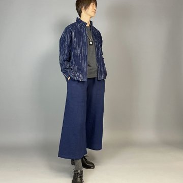 【備後絣】レギュラーブラウス　白はけ絣の画像