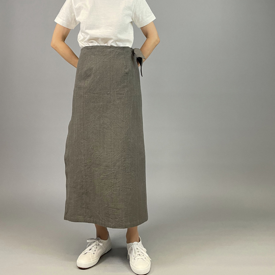 【備後絣】巻きスカート　墨の画像