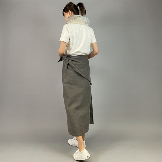 【備後絣】巻きスカート　墨の画像