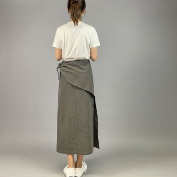 【備後絣】巻きスカート　墨の画像